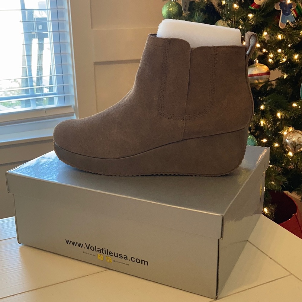 Brand New Volatile Suede Wedge Bootie